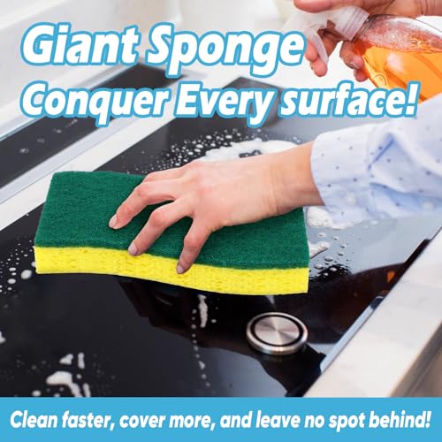 Image of AIDEA XL Scrub Sponges 24Count, Sponges for Dishes, Extra Large Sponge for Cleaning Kitchen and Household, Heavy Duty Sponge Safe for Non-Coated Cookware, Cleaning Power for Bathroom, House
