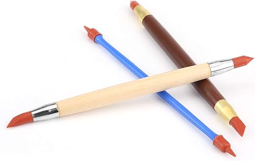 Miniatura 7 de 3 unids/set de herramientas de moldeo de arcilla de silicona cabeza de polímero de cerámica arcilla esculpir modelado pluma eliminación de rastros