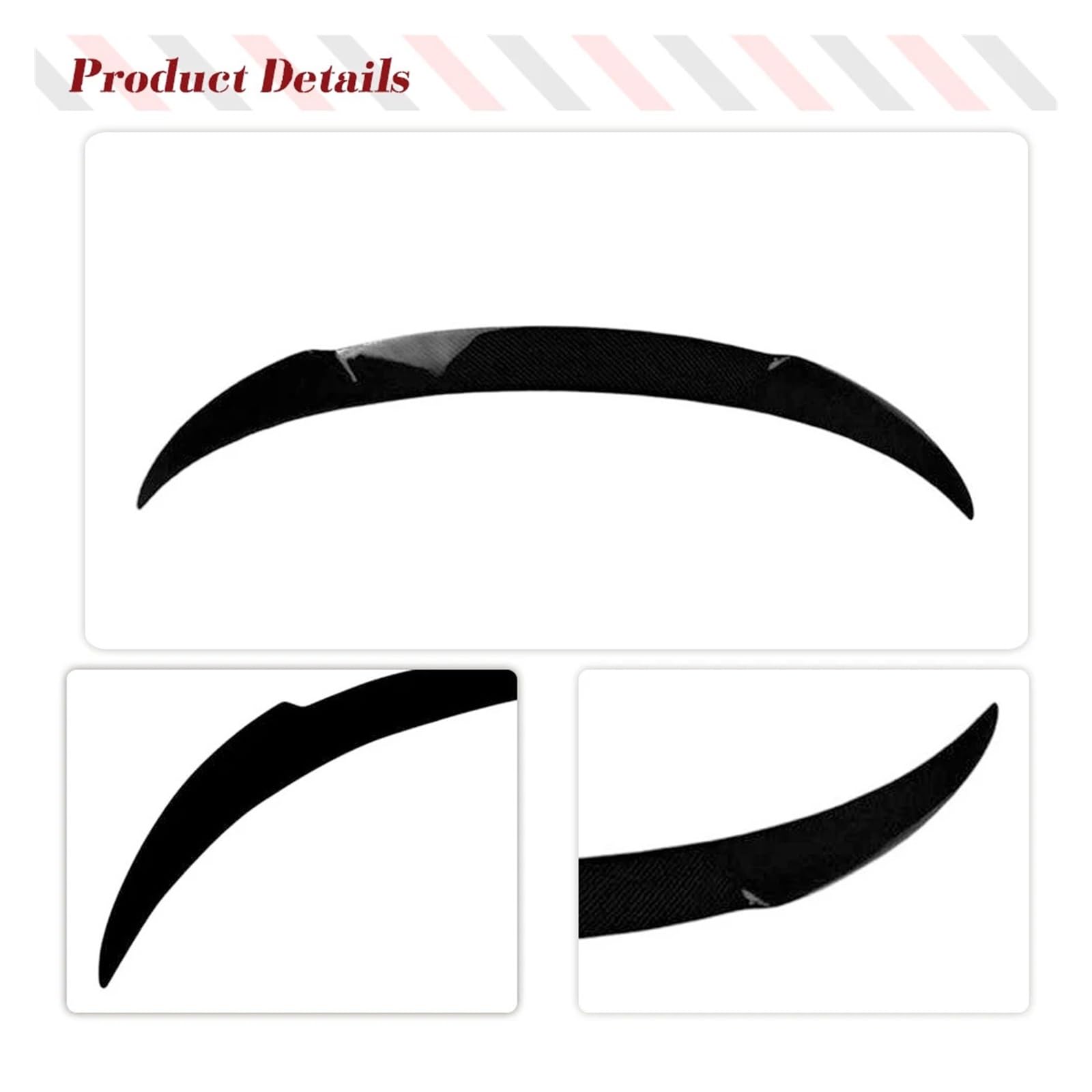 Spoiler posteriore Ala Labbro Tuning Auto Highkick Ala Labbro ABS Nero Lucido Compatibile for Benz W117 C117 Classe CLA 2013-2019