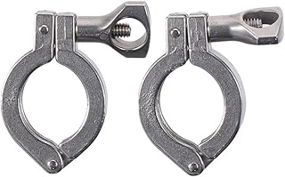 AllGIFT Pipe Fitting 2pcs Stainless Steel 304 Home Supply 1.5 Inch Tri-clamp Ferrule Silver Clamp Hose Fixing Pipe