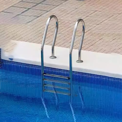 Escalera para piscina con doble barandal y peldaños antideslizantes miniatura 5