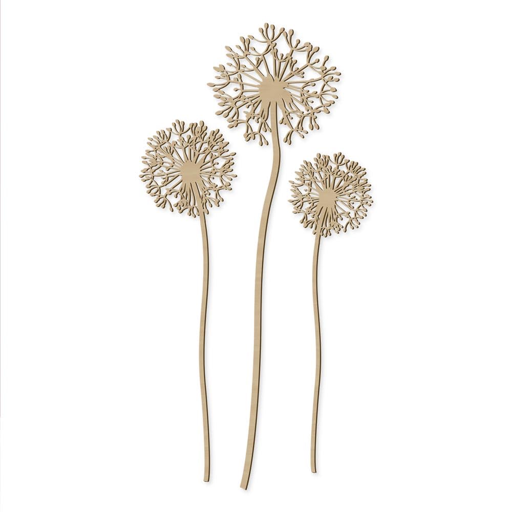 Décoration murale pissenlits en bois pour créer un salon scandinave zen