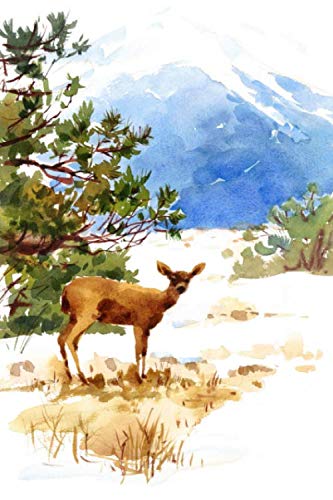 Notebook: watercolor deer illustration