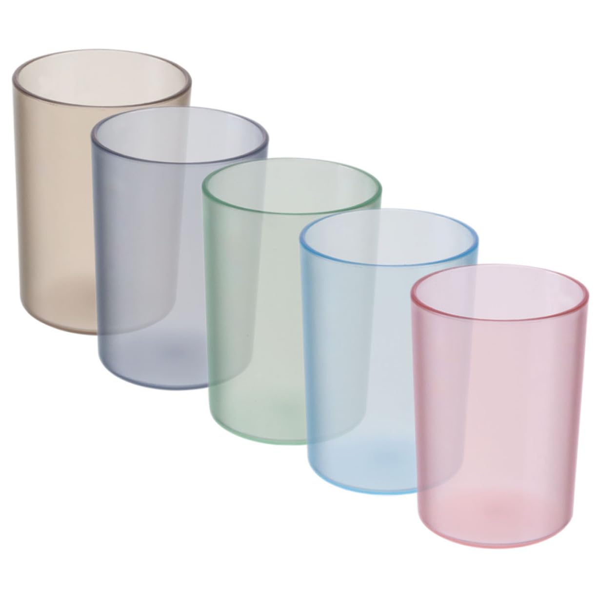 MUCKLILY 5pcs Mouthwash Cups Travel Tumblers Toothbrush Mugs for Bathroom Use Convenient and Easy to Clean