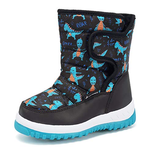 EQUICK Boys Girls Toddler Snow Boots Waterproof Lightweight Kids Winter Boots with Fur Outdoor (Toddler/Little Kid),U219WMXTB004-green-22