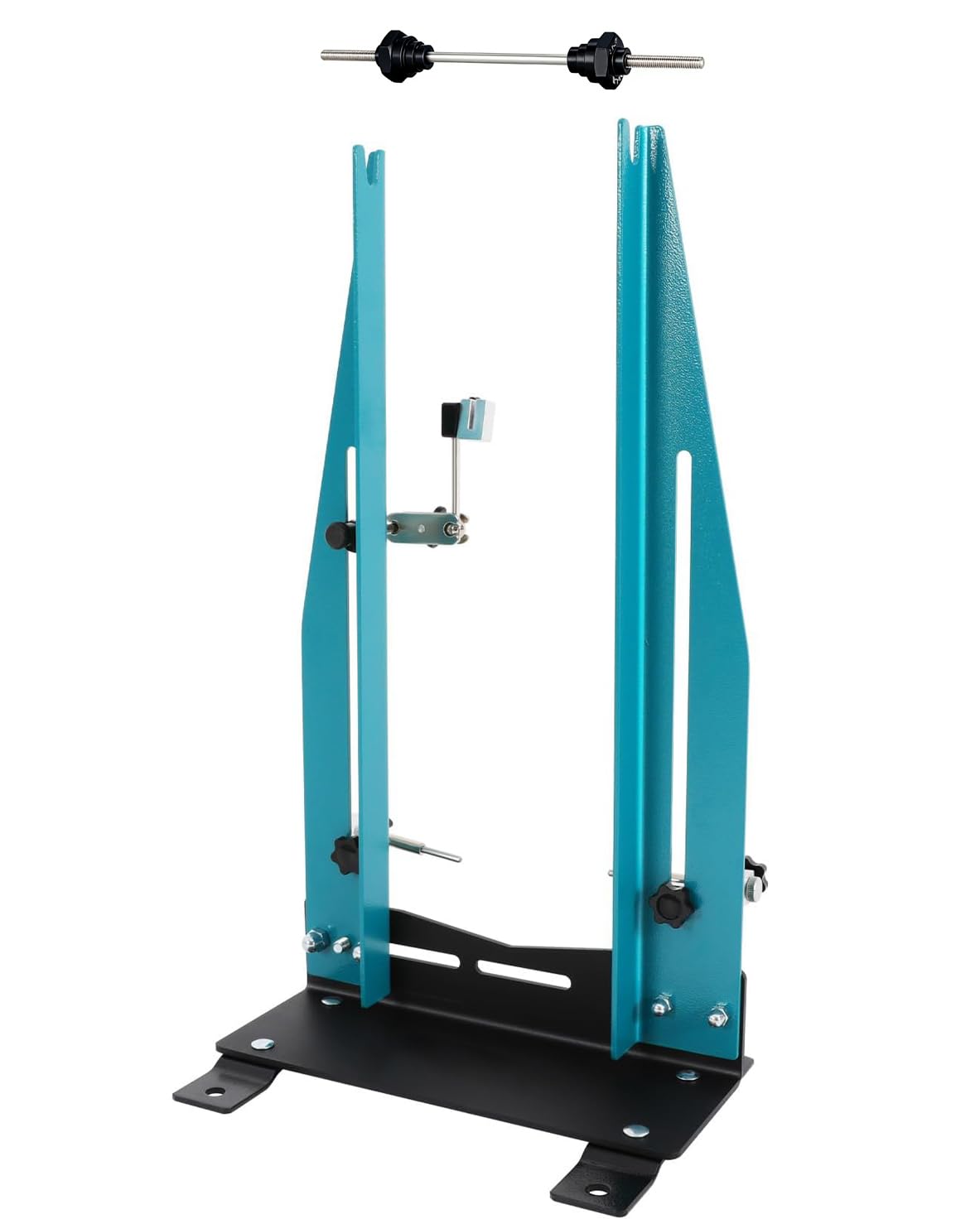 Support de Centrage de Vélo pour Roues de 16" à 29", Support d'étalonnage pour l'entretien des Roues avec Tige d'adaptation d'axe, Acier au Carbone, Largeur Roue Réglable de 95 à 155 mm