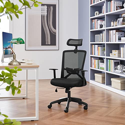 Sedia/Poltrona da Ufficio Scrivania Ergonomica Reclinabile con Poggiatesta Regolabile e Supporto Lombare per Computer Girevole a Rotelle Schienale Alto Portata 136 kg Nera - Sedia gaming - Immagine 1