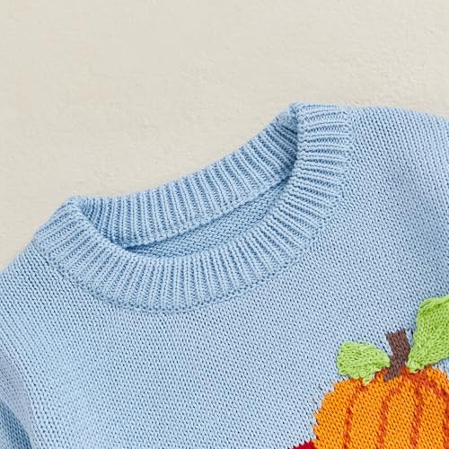 Toddler Baby Boy Girl Halloween Sweater Pumpkin Warm Pullover Sweatshirt Knitted Crewneck Long Sleeve Tops4