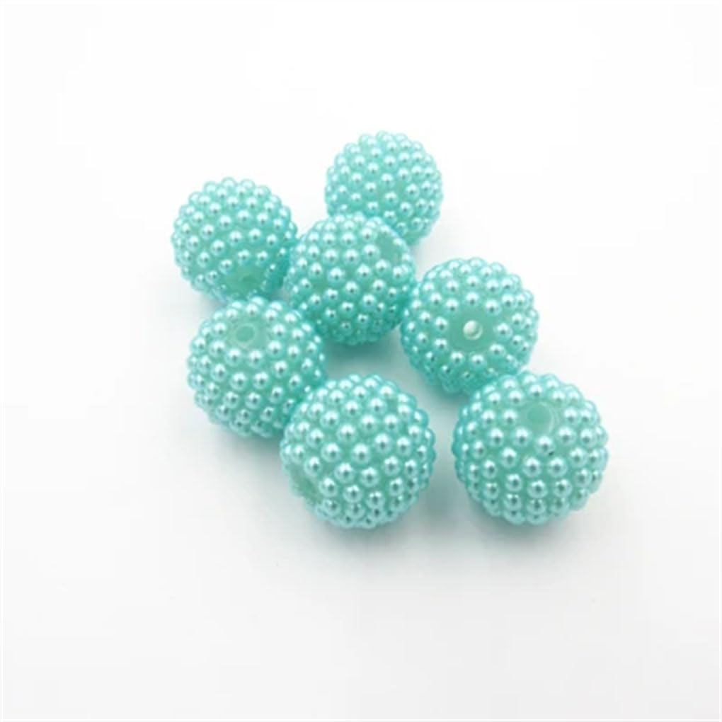 akrylowe koraliki rzemieślnicze, Koraliki akrylowe perłowe ze strasu 12/20/22mm wielokolorowe do masywnej biżuterii DIY(Light Blue,12mm 400pcs per bag)
