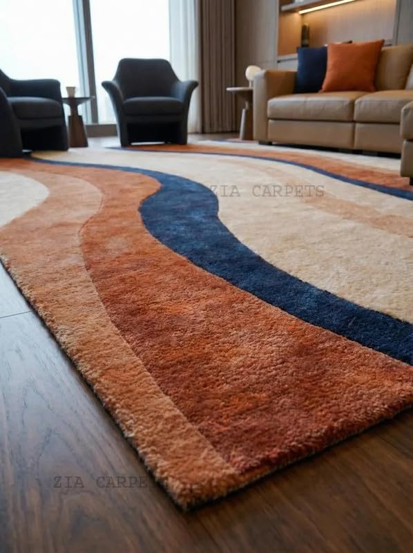 Image of zia carpets Hand Tufted Woollen Modern Collection Bedroom & Living Room Carpet Size 4 x 6 feet