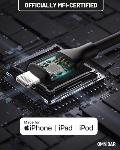 Image of 6FT Silicone USB C to Lightning Cable, Apple MFi Certified Fast iPhone Charger Cord, Tangle-Free Type C to Lightning Cable for iPhone 14 /13 /12 /11 /Pro Max /XR /XS, iPad Air /Mini /Pro, Black
