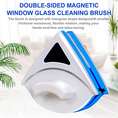 Double-Sided Magnetic Window Glass Cleaning Brush，Glass Wiper Magnetic Cleaning Tools With Anti-Falling Rope Triangular Glass Wiper/Cleaner For High-Rise Double Car Glazed Windows Thickness #TOP2
