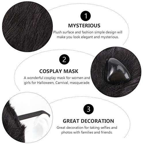 LUOEM Máscara de raposa chique, meia face, máscara de animal, acessório para fantasia de cosplay, fa