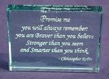 Christopher Robin: Promise Me, Hand Carved Etched Glass Paperweight