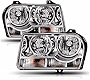 AmeriLite for 2005-2010 Chrysler 300 Halogen Type Chrome Replacement Headlight Assembly OEM Style w/Bulb Socket Pair - Passenger & Driver