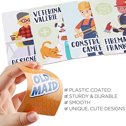 image for LotFancy Card Games for Kids, 6 Decks, Go Fish, Old Maid, Crazy Eights