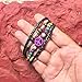 Peace Sign Hemp Bracelet - Handmade Bracelet - Adjustable Cord (Purple)