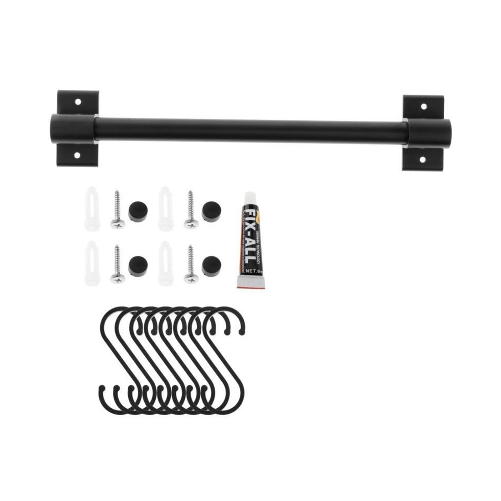 SparklWLeaf Wall-Mounted Kitchen Rails Kitchen Rail Rack with 1Hooks, Utensil Wall Mounted(8 Hooks 60cm)