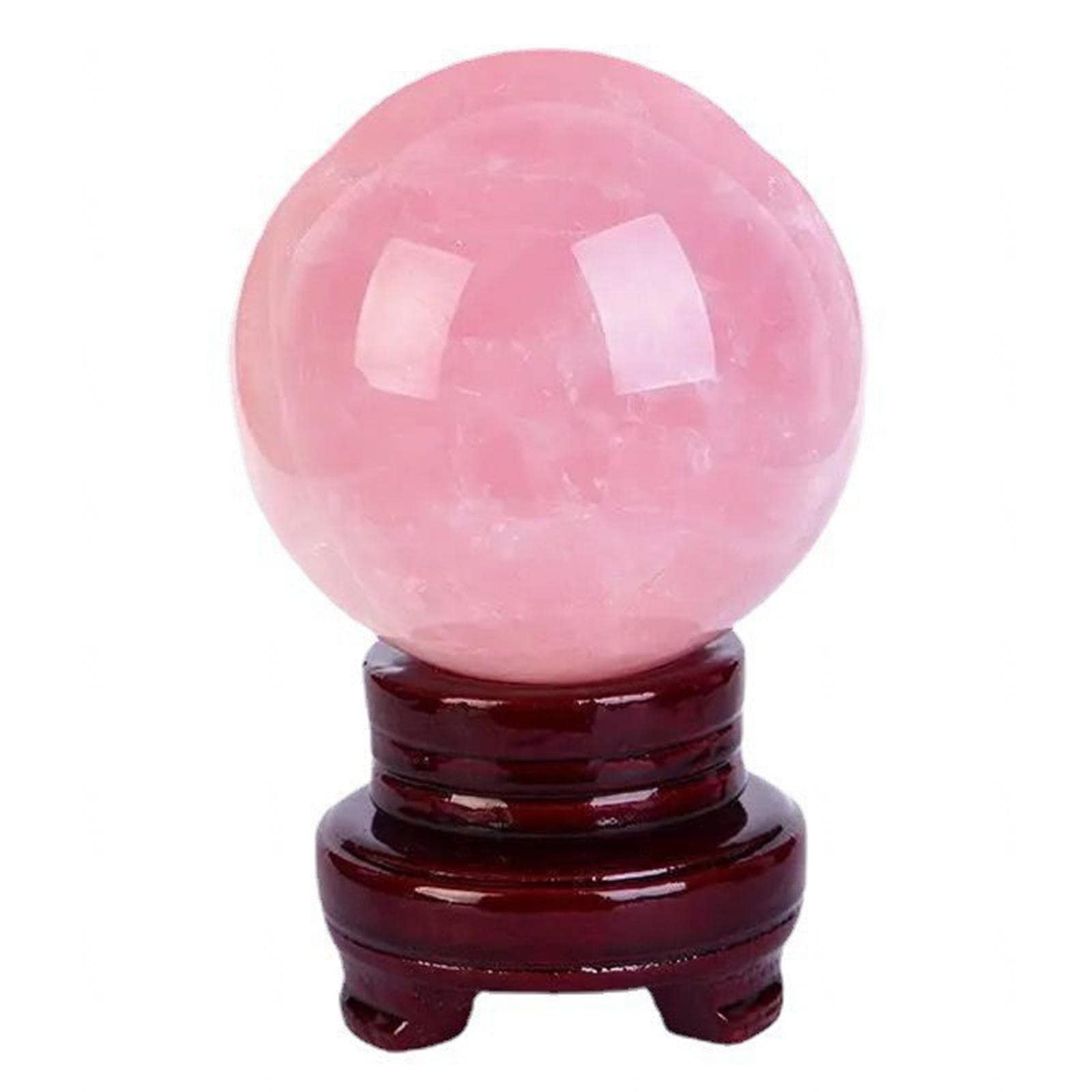 AUOQKQUT Crystal Ball, Rose Quartz Crystal Ball with Powerful and Quartz for Perception Photography, Crystal ball-7cm