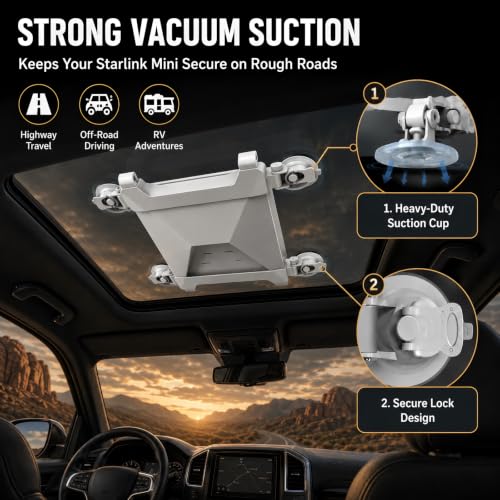 Starlink Mini Car Mount, Suction Cup Mount Holder for Window, Sunroof - image 3