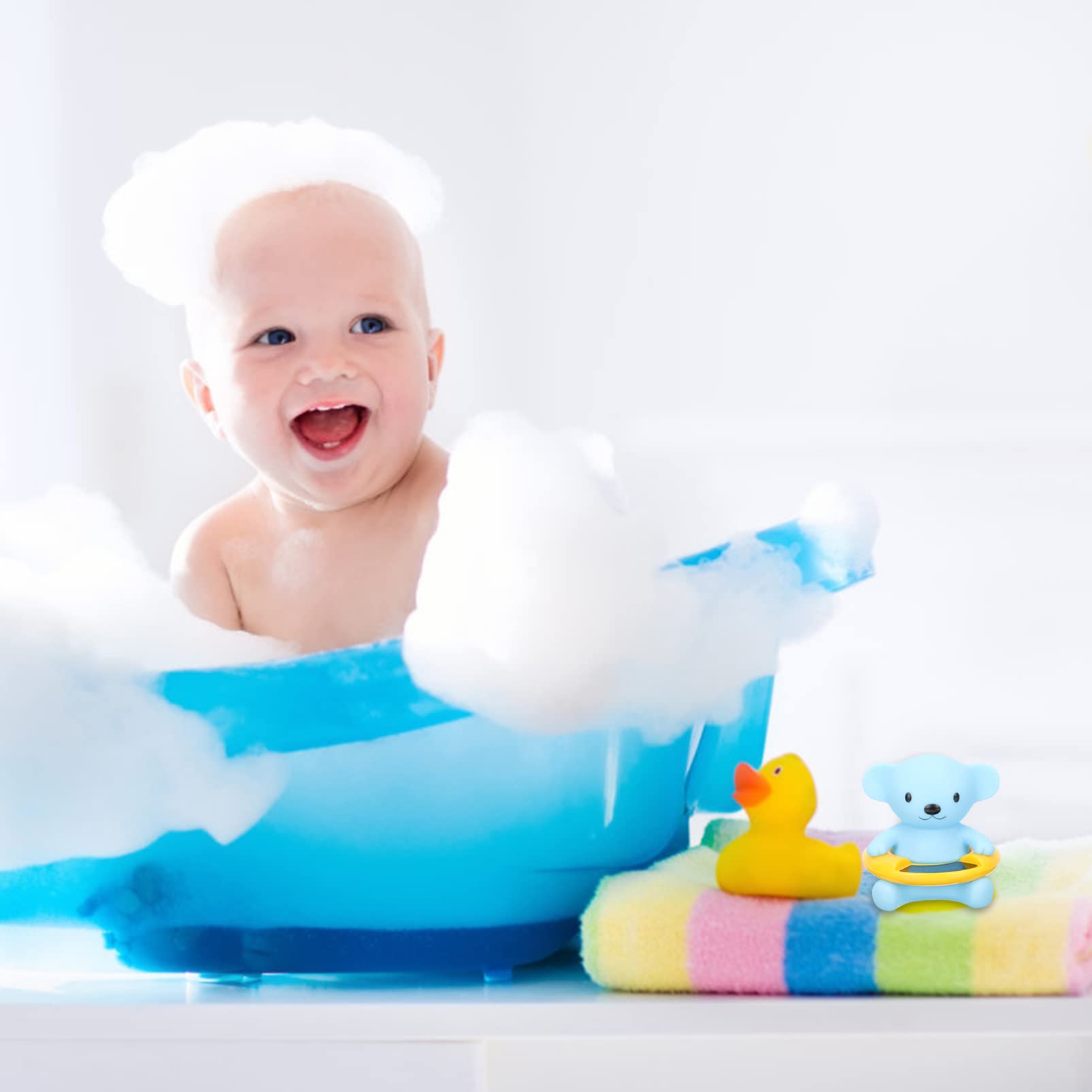 Cabilock Thermomètre De Bain 3 Pièces Thermomètre à Température De Cuve De Flottant pour De pour Bébé De Bébé Gel De Silice Tout-Petit Dessin Animé