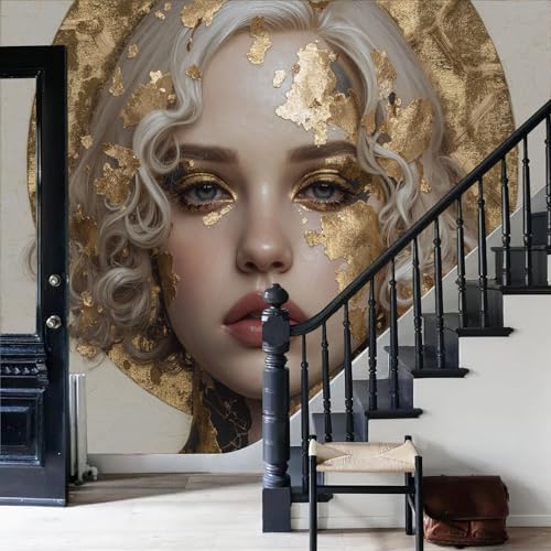 Fresque murale salon pour masquer les murs blancs et agrandir l'espace