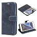 Produktbild Mulbess Handyhülle für Samsung Galaxy S7 Edge Hülle Leder, Samsung Galaxy S7 Edge Handy Hüllen, Vintage Flip Handytasche Schutzhülle für Samsung Galaxy S7 Edge Case, Navy Blau