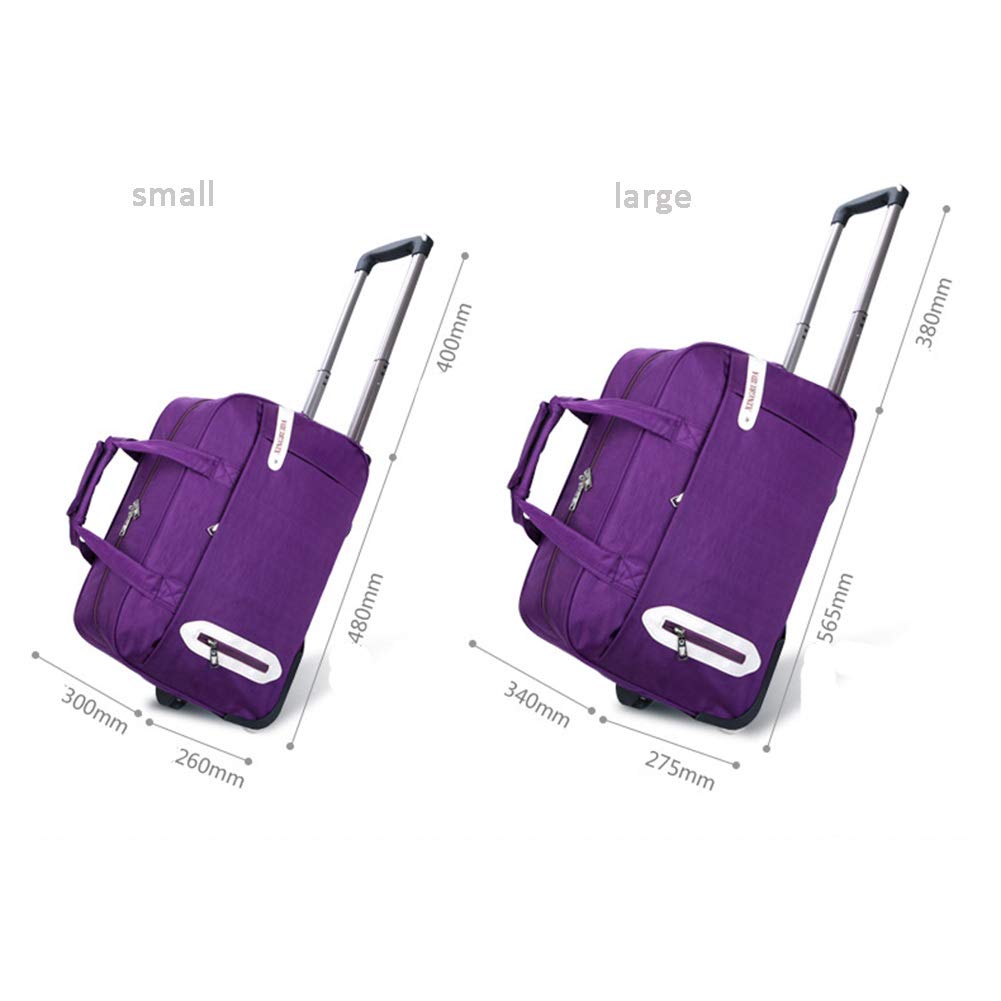 Holdall torba na kółkach bagaż ręczny na kółkach wakacje weekendowy lekki płot (kolor: Czarny, rozmiar: duży)