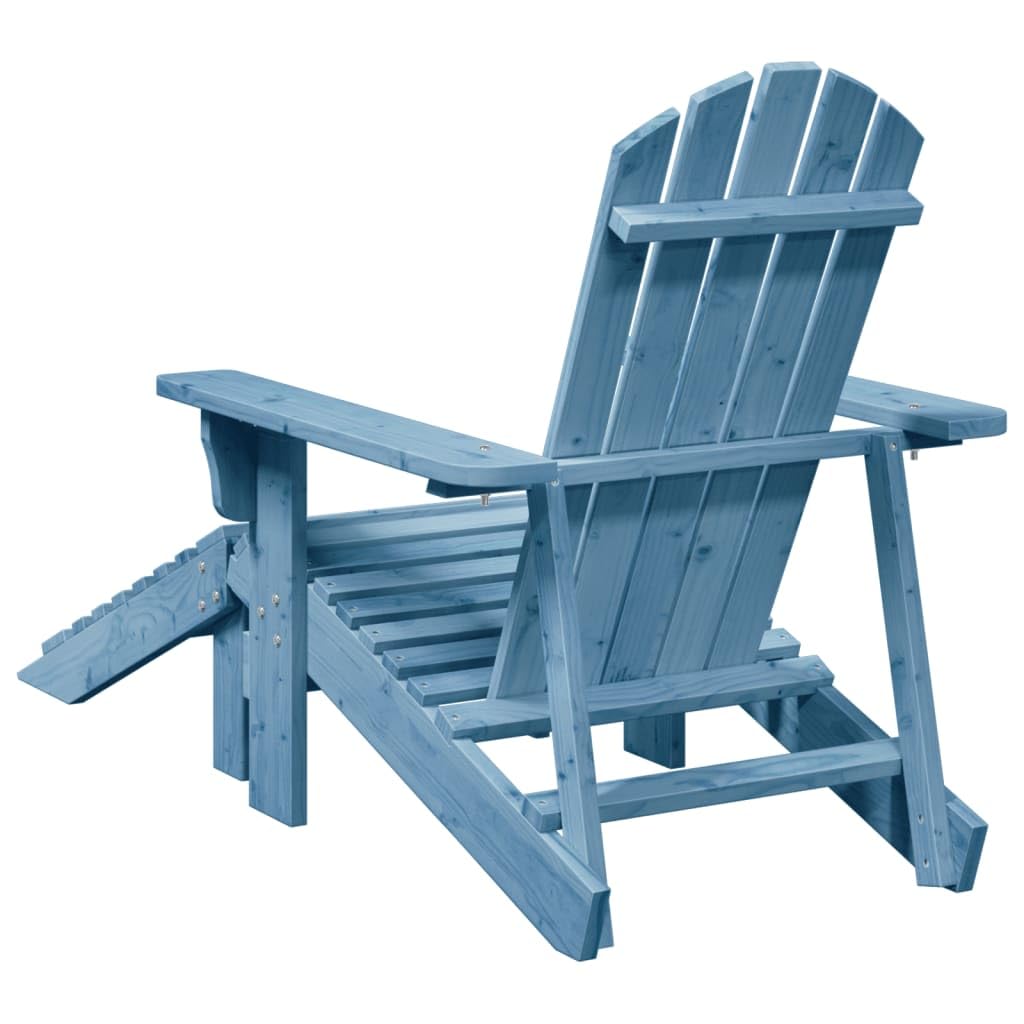 vidaXL Silla Adirondack con otomana Madera Maciza de Abeto Azul