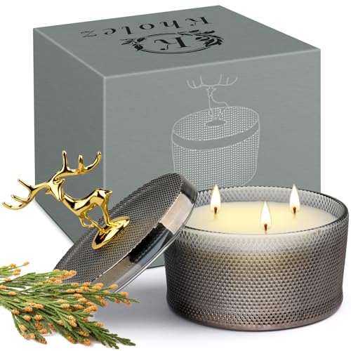 Scented Candles Soy Candle, 12 oz Sandalwood Candles for Home Scented, Natural 3 Wick Soy Aromatherapy Candles,50 Hour Burn Scented Candles for Home Decorative, Yoga, Work, Christmas Gifts