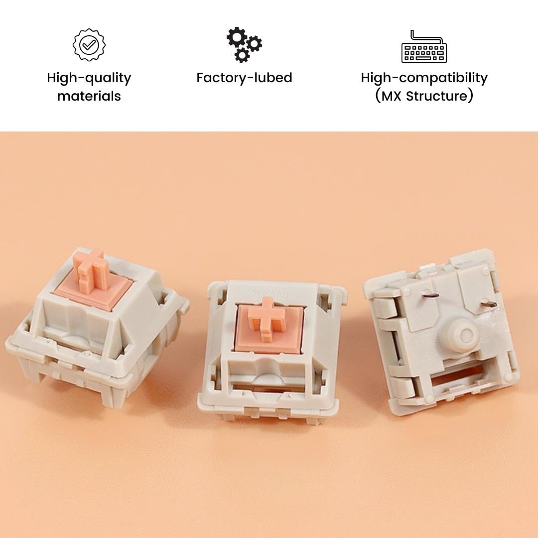 KIBODO x Holy Panda Switch Tactile 3 Broches pour Clavier Mécanique, Slot RGB, Compatible Cherry MX (70 Pièces)