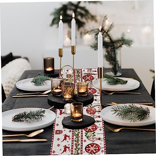 Chemins de table de fête de Noël TOPBATHY en lin de coton résistant pour grand buffet