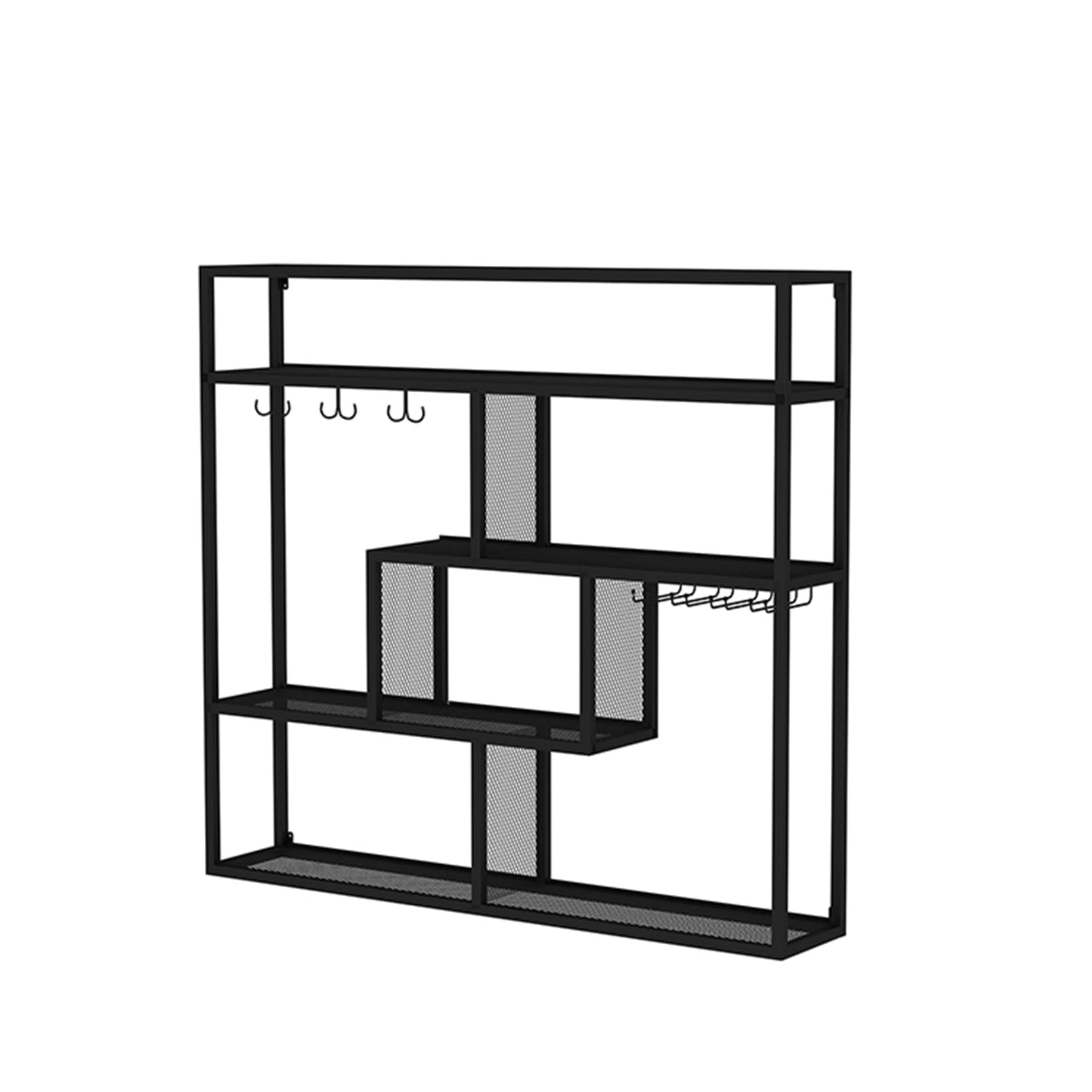 Étagère murale à LED avec rangement verres et bouteilles pour bar moderne