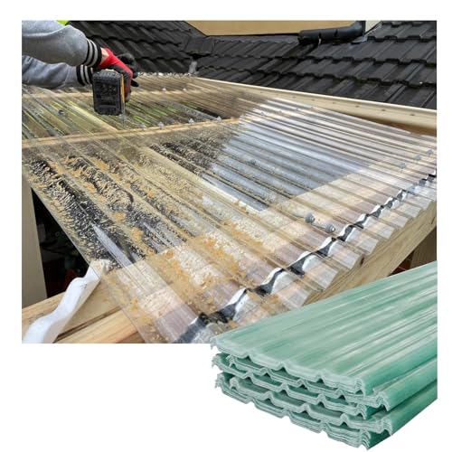 QWEASDF Lámina De Revestimiento De Techo, Hojas De Techo Corrugado,Planchas Transparentes Tejados,Fácil de Doblar Lámina De Tapajuntas De Techo Corrugado,Placa Ondulada(5pcs,0.9 * 1.0m/35 * 39in)