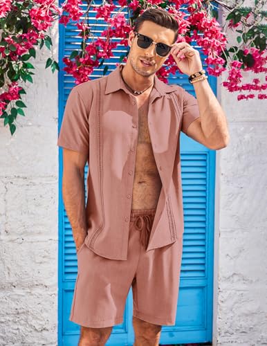 Chemises cubaines Guayabera ensemble 2 pièces lin et coton premium - 2