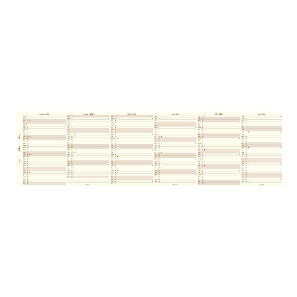 Filofax Kalender-Tagebuch-Nachfüllpackung, Taschenformat, vertikaler Jahresplaner, cremefarbenes Papier, Englisch, 2026 (C68208-26)