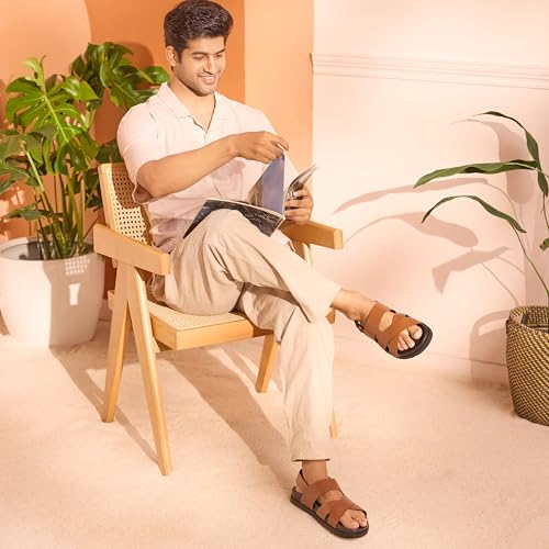 Image of Metro Men Faux Leather Comfort Sandal