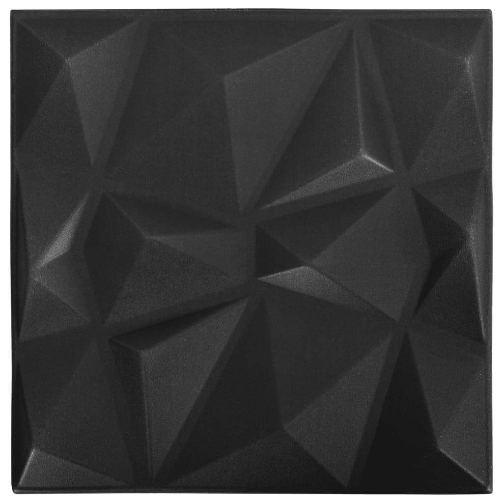 Home outdoor inne panele ścienne 3D, 12 szt. 50 x 50 cm, czarny diament 3 m