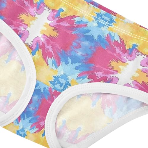 ZZKKO Tie-dye Art Floral Pattern Girls Underwear Toddler Panties for Girls Comfort Brief Size 2T-8Y3