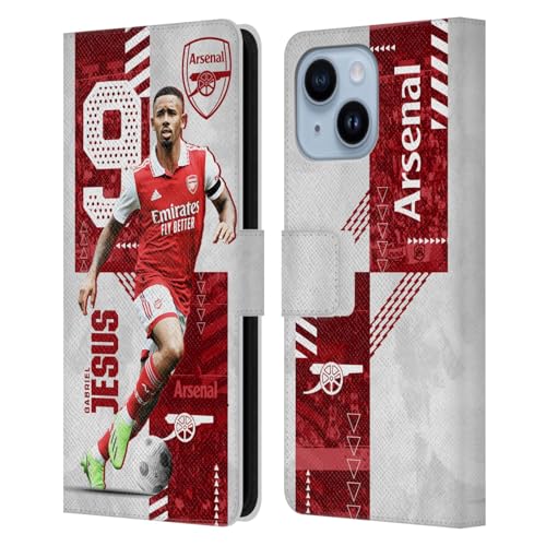 Étui en cuir Arsenal FC Gabriel Jesus pour iPhone 14 Plus haut de gamme
