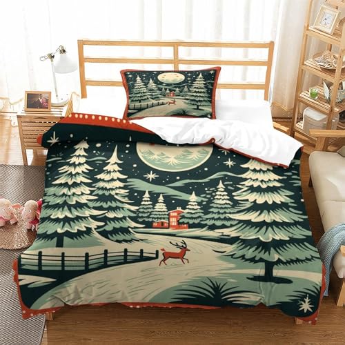 Housse de couette Noël timbre vintage impression 3D haute qualité