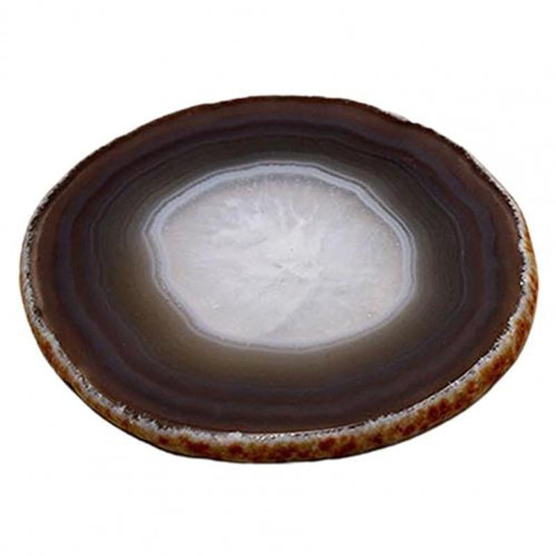 Dessous de verre en agate véritable avec bordure dorée pour table chic - 3