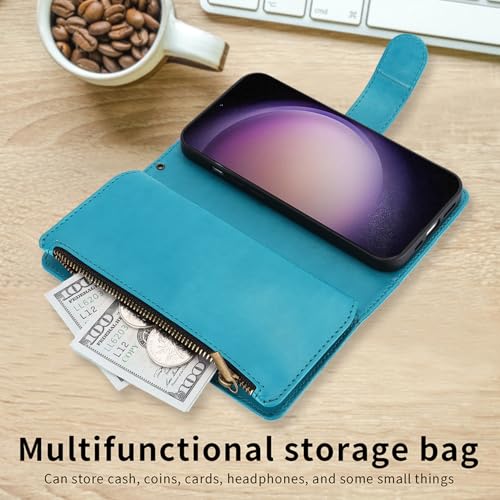 Protection Samsung S23 Plus anti-chute avec rangement cartes zippé