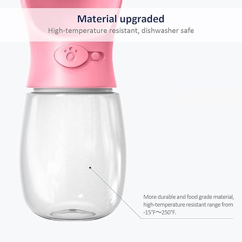 Miniatura 5 de WePet Botella de agua portátil para perro, a prueba de fugas, con dosificador, para mascotas, para paseos al aire libre, senderismo y viajes,