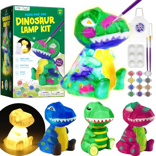 DIY-LAOESE Bastelset Kinder ab 6 Jahre, Dinosaurier Lampe Malset,Kreativ Dinosaurier Spielzeug 6 7 8-12 Jahre Jungen, Geschenk Junge 6-8 10 Jahre Mädchen,Kindergeburtstag Malen Basteln Set