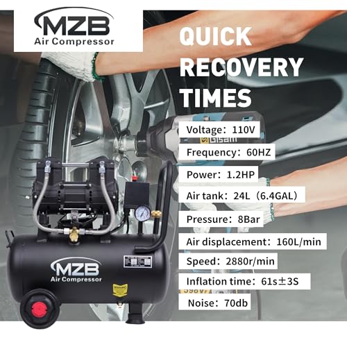 MZB 6.4 Gallon Ultra Quiet Air Compressor