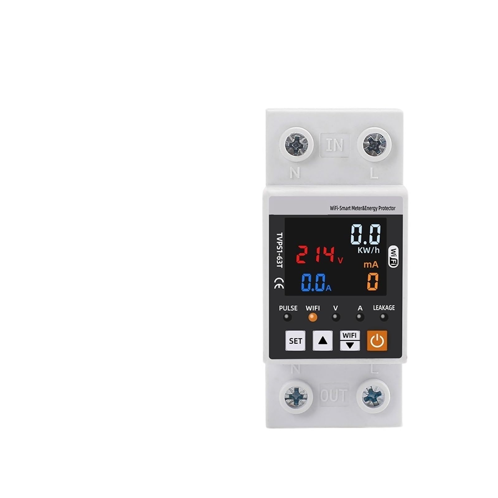 Disjoncteur WiFi 63A avec compteur d'énergie et protection différentielle rail DIN