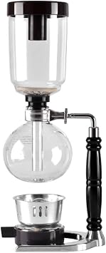 Lseqow Vacuum Glass Coffee Machine, Hand Siphon Coffee Machine, Heat Resistant Glass Coffee Filter Kit, Homemade Coffee Machine