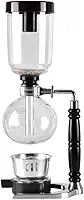 Gazaar Cafeteira de sifão portátil, sifão de mesa, vidro, sifão, cafeteira, kit de filtro de cafeteira a vácuo, máquina de café caseira (preto)