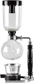 Gazaar Cafeteira de sifão portátil, sifão de mesa, vidro, sifão, cafeteira, kit de filtro de cafeteira a vácuo, máquina de café caseira (preto)